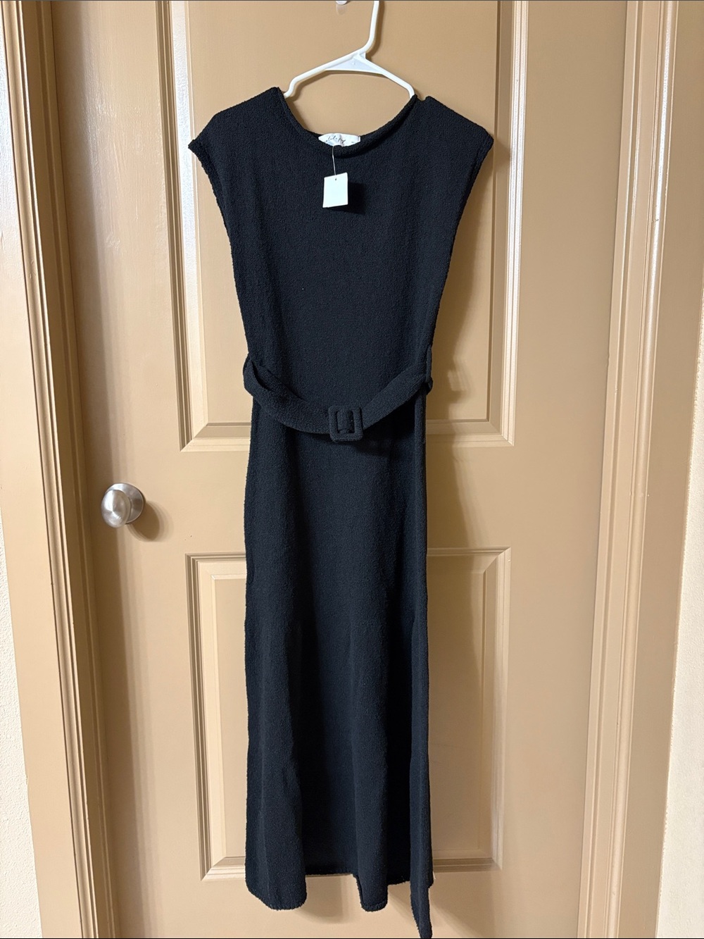 Petal & Pup Black Sleeveless Maxi Dress with Belt